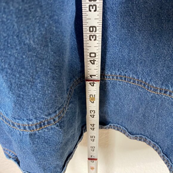 Phases Women's Denim Embroidered Paisley Boho Cottage Core Country Dress Blue XL - Picture 10 of 10